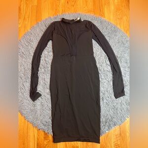 House Of Chapple Black Bodycone Sheer Midi Dress Size XXL